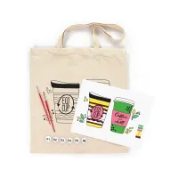 Набір для творчості Rosa Talent екосумка-розмальовка, Coffee Time 38х42 см (4823098544616) - 2