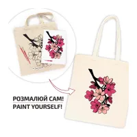 Набір для творчості Rosa Talent екосумка-розмальовка, Flowers, 38х42 см (4823098544623) - Зображення 3