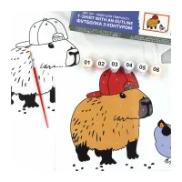 Набір для творчості Rosa футболка-розмальовка, Капібара, бавовна 100, розмір XS (4823098544869) - 4