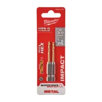 Свердло Milwaukee по металу RedHEX HSS-G TiN, 3,0 мм, (2шт) (48894763) - 3