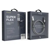 Дата кабель USB 2.0 AM to Micro 5P 1.0m Flex Gray Pixus (4897058531145) - 6