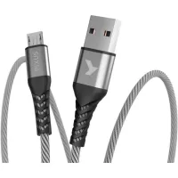 Дата кабель USB 2.0 AM to Micro 5P 1.0m Flex Gray Pixus (4897058531145) - 1