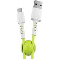 Дата кабель USB 2.0 AM to Micro 5P 1.0m Soft white/lime Pixus (4897058531176) - Изображение 1