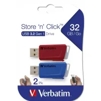 USB флеш накопичувач Verbatim 2x32GB Store 'n' Click Red/Blue USB 3.2 (49308) - 10