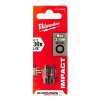 Набір біт Milwaukee SHOCKWAVE, Hex3, 25мм, 2шт (4932430894) - 3