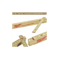 Лінійка будівельна Milwaukee складана тонка дерев'яна, 2м (4932459303) - 4
