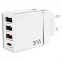 Зарядний пристрій Verbatim USB 30W PD3.0 4-ports white (49701) - 4