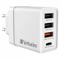 Зарядний пристрій Verbatim USB 30W PD3.0 4-ports white (49701) - 1