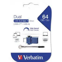 USB флеш накопичувач Verbatim 64GB Dual USB Drive USB 3.0/Type-C (49967) - 2