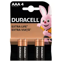 Батарейка Duracell AAA лужні 4 шт. в упаковці (5000394052543 / 81545421) - 2