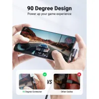 Дата кабель USB-C to USB-C 0.5m 3A 60W 90° corner US255 black/gray Ugreen (50122) - 5