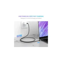 Дата кабель USB-C to USB-C 2.0m US261 18W Round Cable Nickel Plating Aluminum Shell Black Ugreen (50152) - 3