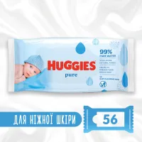 Дитячі вологі серветки Huggies Pure 56 шт (5029053550039) - 2