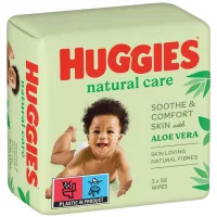 Дитячі вологі серветки Huggies Natural Care 56 х 3 шт (5029053550176) - 2