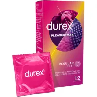 Презервативи Durex Pleasuremax з силіконовою змазкою з ребрами та крапками 12 шт. (5038483204016) - 1