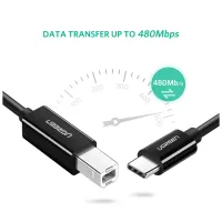 Кабель для принтера USB-C 2.0 to BM 2.0m US241 black Ugreen (50446) - 4
