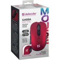 Мишка Defender Gassa MM-105 Wireless Red (52103) - 5