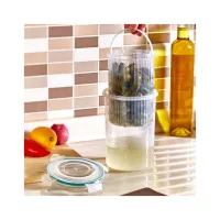 Харчовий контейнер Irak Plastik Fresh круглий 1,5 л з друшляком прозорий (5376) - 3