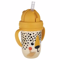 Поїльник-непроливайка Canpol babies BabiesBo з трубочкою і обтяжувачем, 270 мл, гепард (56/617_ora) - Image 3