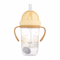 Поїльник-непроливайка Canpol babies MOUNTAINS з трубочкою і обтяжувачем, 270 мл, бежева (56/620_bei) - Image 1