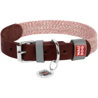 Нашийник для тварин WAUDOG Classic зі шкіри та відновленої бавовни M 20 мм х 30-39 см коричневий (58926) - 1