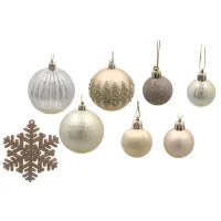 Ялинкова іграшка Chomik пластикові Кульки, сніжинки 30 шт, шампань (5900779895324_2) - 2