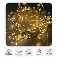 Гірлянда Chomik Кластер 150 LED 1,5м, теплий білий, 3АА (5900779901803) - 2