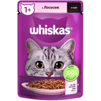 Вологий корм для кішок Whiskas Лосось у соусі 85 г (5900951302053) - 1