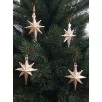 Ялинкова іграшка Chomik Зірки, 9 см, пластикові 4 шт,золоті (5901292631147_2) - 4