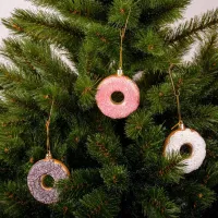 Ялинкова іграшка Chomik пластикові Пончики 3 шт, 8см, білі (5901292677169_2) - 2