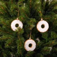 Ялинкова іграшка Chomik пластикові Пончики 3 шт, 8см, білі (5901292677169_2) - 3