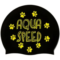 Шапка для плавання Aqua Speed Kiddie 142-07 60649 чорний, принт Діт OSFM (5905718606498) - 4