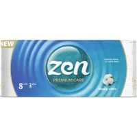 Туалетний папір Zen Premium Care Relaxing White 3 шари 8 рулонів (5944582100060) - 1