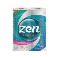 Паперові рушники Zen Premium Care 3 шари 50 відривів 11 м 2 рулони (5944582100275) - 1