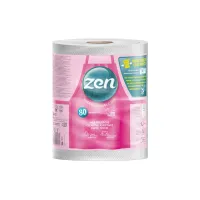 Паперові рушники Zen Professional Care 3 шари 615 відривів 80 м 1 рулон (5944582100305) - 1