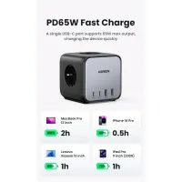 Зарядний пристрій Ugreen 4xUSB 65W DigiNest Cube (2хUSB-C+2xUSB-A) CD268 (60113) - 6