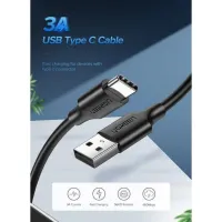 Дата кабель USB 2.0 AM to USB-C 1.0m US287 Black Ugreen (60116) - 2