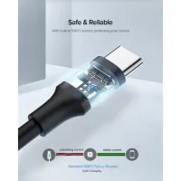 Дата кабель USB 2.0 AM to USB-C 1.0m US287 Black Ugreen (60116) - 6