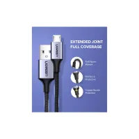 Дата кабель USB 2.0 AM to Micro 5P 1.5m 2A US290 black Ugreen (60147) - 2