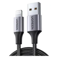 Дата кабель USB 2.0 AM to Lightning 2.0m US199 2.4A Black Ugreen (60158) - Зображення 2