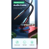 Кабель мультимедійний 3.5mm M to 3.5mm M 1.0m 90° corner AV112 blue Ugreen (60179) - Зображення 2