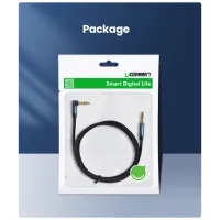 Кабель мультимедійний 3.5mm M to 3.5mm M 1.5m 90° corner AV112 blue Ugreen (60180) - 12
