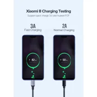 Дата кабель USB 2.0 AM to USB-C 3.0m 3.0A 18W US288 Space Gray Ugreen (60408) - 7