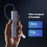 Концентратор Ugreen USB 3.0 to 3хUSB 3.0/Type-C+RJ45(1000M) Ethernet 5in1 CM475 (60554) - 6