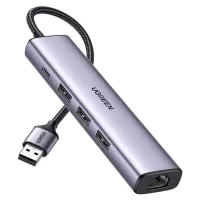 Концентратор Ugreen USB 3.0 to 3хUSB 3.0/Type-C+RJ45(1000M) Ethernet 5in1 CM475 (60554) - 1