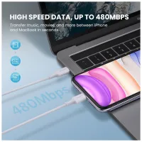 Дата кабель USB-C to Lightning 2.0m US1713A Nickel Plating ABS Shell White Ugreen (60749) - Изображение 3