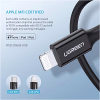 Дата кабель USB-C to Lightning 1.0m US1713A Nickel Plating ABS Shell Black Ugreen (60751) - Image 3