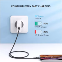 Дата кабель USB-C to Lightning 1.0m US1713A Nickel Plating ABS Shell Black Ugreen (60751) - Image 4