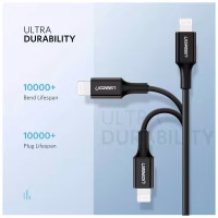 Дата кабель USB-C to Lightning 1.0m US1713A Nickel Plating ABS Shell Black Ugreen (60751) - Image 5
