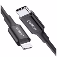 Дата кабель USB-C to Lightning 1.0m US1713A Nickel Plating ABS Shell Black Ugreen (60751) - Image 1